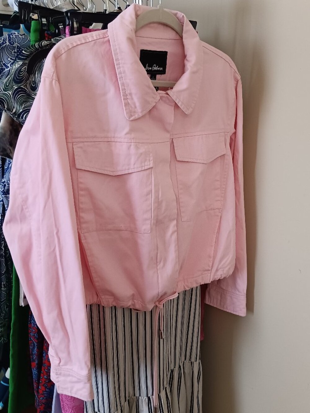 NWT Sam Edelman Pastel Pink Cotton Jacket Size Large